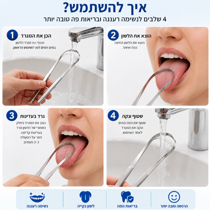 FreshTongue™ – מארז 4 מנקי לשון לנשימה רעננה