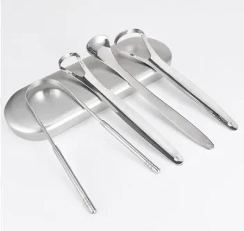 Premium 1Pcs/3Pcs Metal Tongue Scraper Cleaner for Adults & Kids Portable Stainless Steel Tongue Scrapers Brushes for Removing